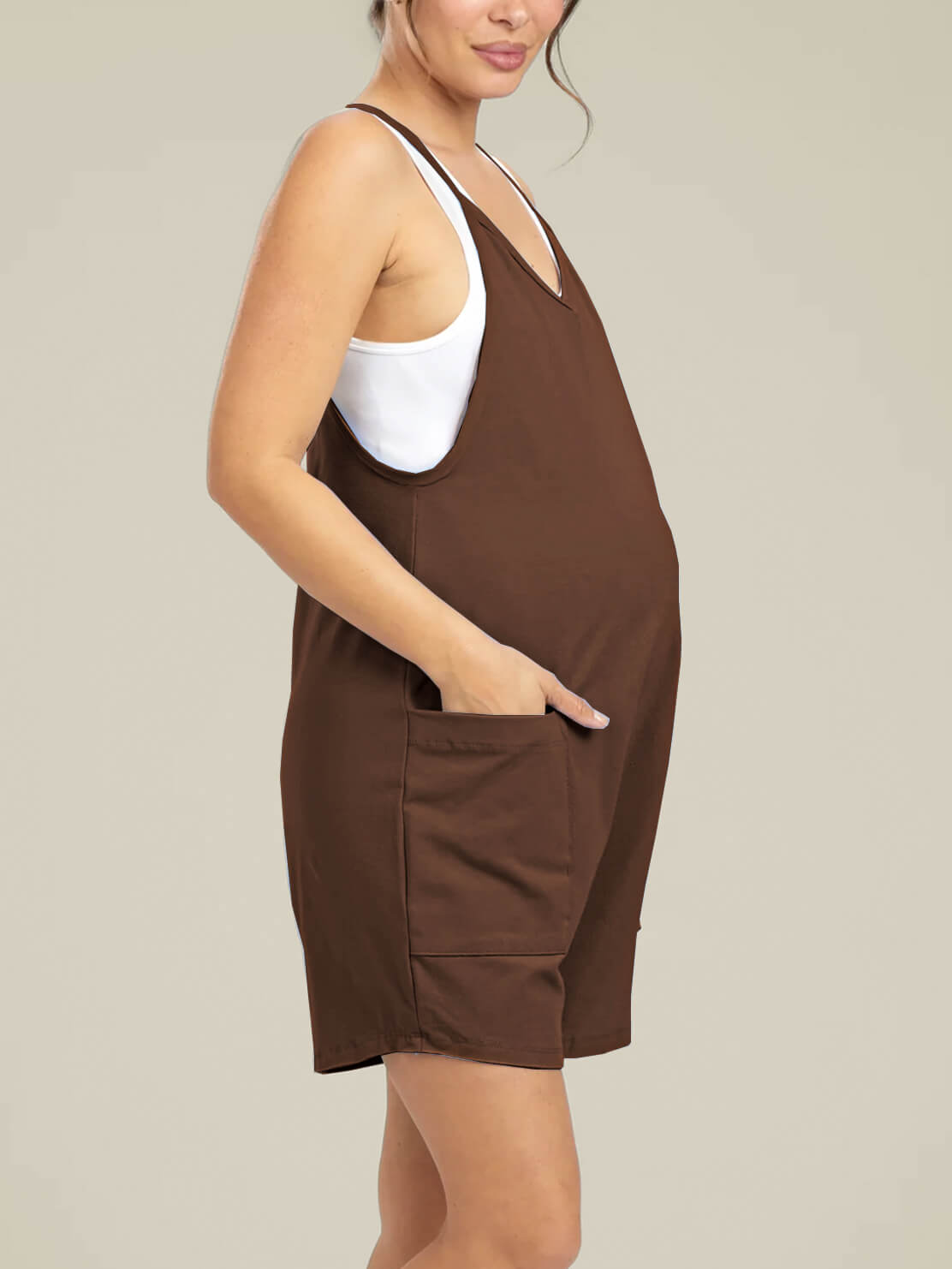 Oversized Jumpsuit Shorts - Maternity & Postpartum