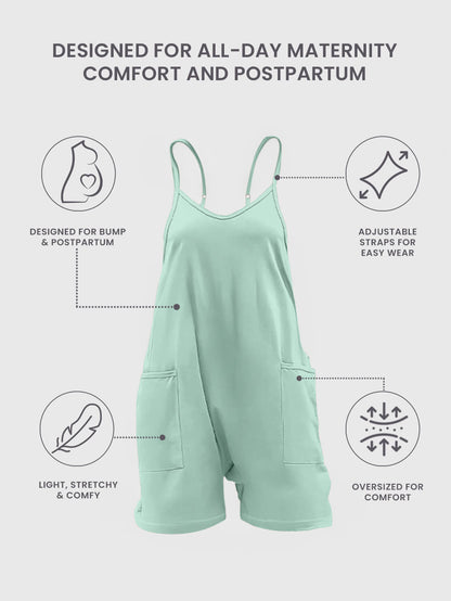 Oversized Jumpsuit Shorts - Maternity & Postpartum