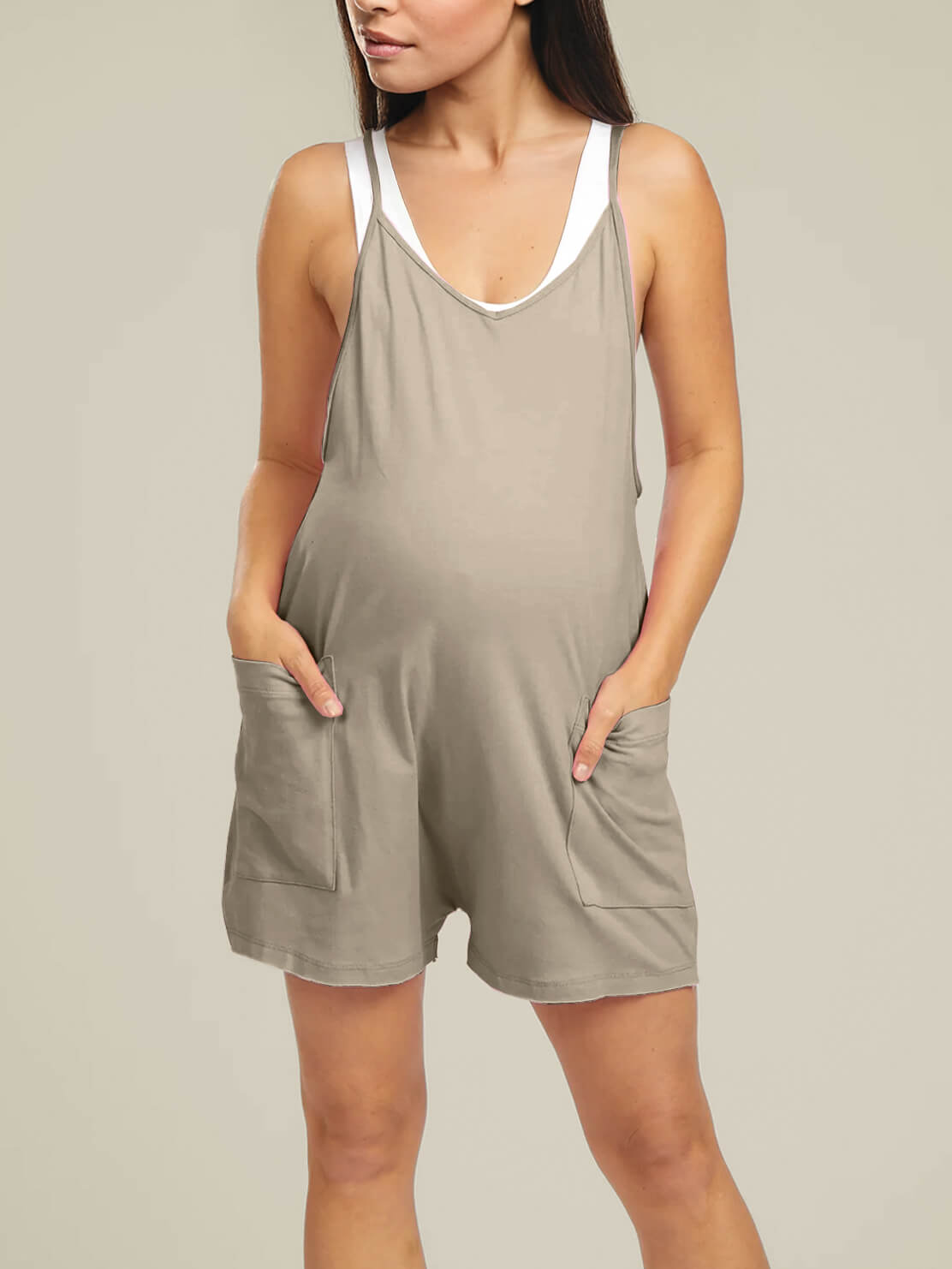 Oversized Jumpsuit Shorts - Maternity & Postpartum